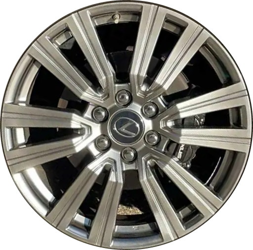 Lexus LX600 2022-2024 silver painted 22x8 aluminum wheels or rims. Hollander part number 74402a, OEM part number 4261A60270.