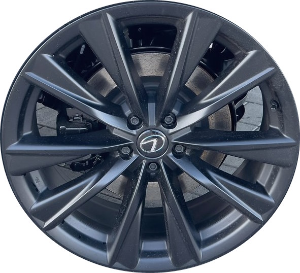 Lexus RX350 2023-2024, RX500h 2023-2024 powder coat matte black 21x8 aluminum wheels or rims. Hollander part number ALY74421B, OEM part number 42611-48C50, 4261A-0E290, 4261A-0E280.