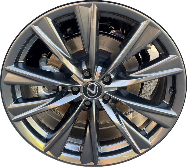 Lexus RX350 2023-2024, RX500h 2023-2024 powder coat hyper grey 21x8 aluminum wheels or rims. Hollander part number RX350U30, OEM part number 4261A-48330, 42611-0E890, 42611-0E880.