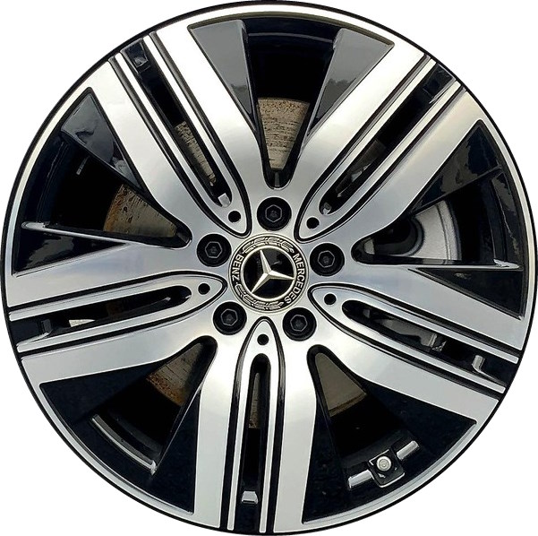 Mercedes-Benz EQB 250+ 2023, EQB 300 2023 black machined 18x7.5 aluminum wheels or rims. Hollander part number ALY85850, OEM part number 24340114007X23.