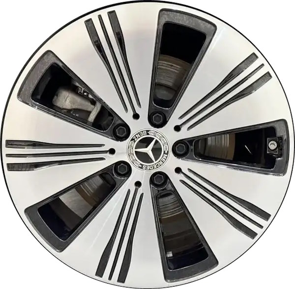 Mercedes-Benz EQB 250+ 2023, EQB 300 2023 black machined 18x7.5 aluminum wheels or rims. Hollander part number ALY85849, OEM part number 24340101007X23.