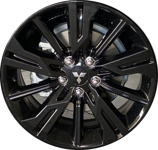 Mitsubishi Eclipse Cross 2023-2024 powder coat black 18x7 aluminum wheels or rims. Hollander part number ALY66050B, OEM part number 40300W890P.