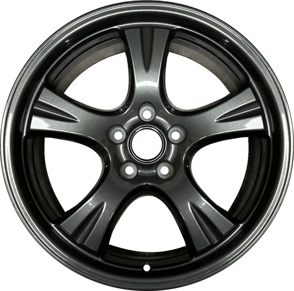Subaru Solterra 2023-2024, Toyota bZ4X 2023-2024 powder coat charcoal 18x7.5 aluminum wheels or rims. Hollander part number ALY75456, OEM part number 4261142860, 426110R510, 426110R630.