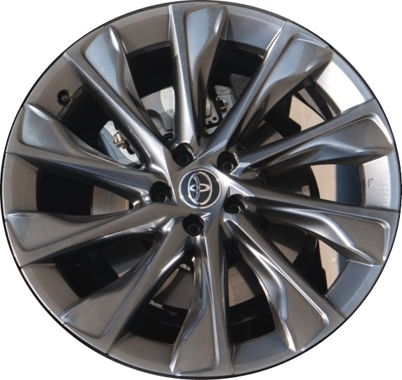 Toyota Crown 2023-2024 Hyper Grey 21x7.5 aluminum wheels or rims. Hollander part number ALY75331, OEM part number 4261A30510.