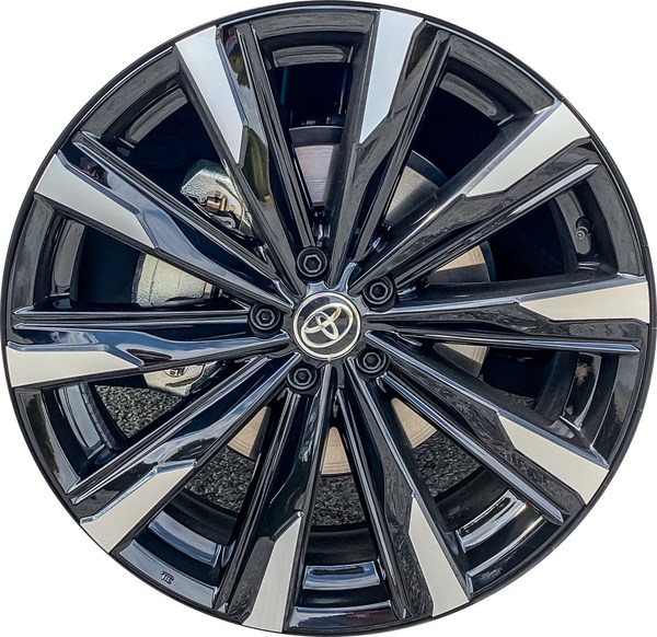 Toyota Crown 2023-2024 Black Machined 21x7.5 aluminum wheels or rims. Hollander part number ALY75332, OEM part number 4261130K70.