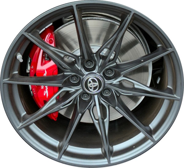 Toyota GR Supra 2023-2024 powder coat charcoal 19x9 aluminum wheels or rims. Hollander part number ALY75327, OEM part number 42611WAA11.