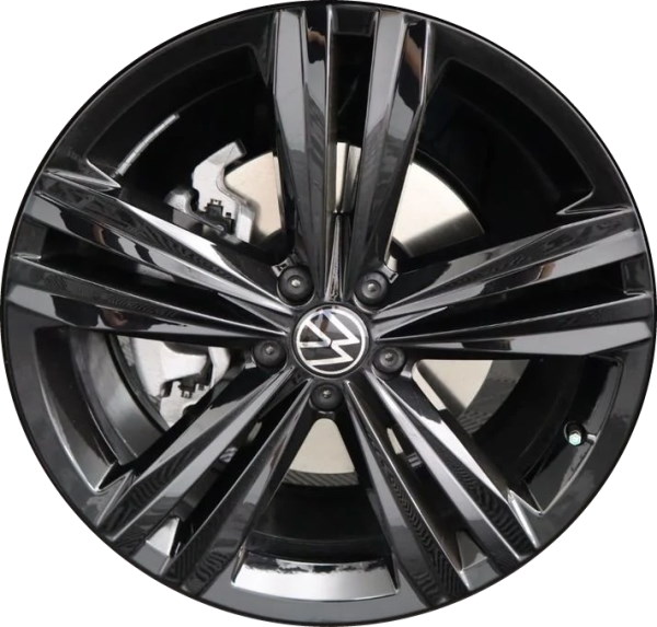 Volkswagen Atlas 2023, Atlas Cross Sport 2023 powder coat black 20x8 aluminum wheels or rims. Hollander part number ALY70031C, OEM part number 3QF601025AFAX1.