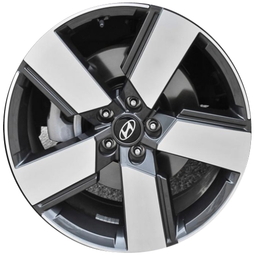 Hyundai Santa Fe 2024 charcoal machined 20x8.5 aluminum wheels or rims. Hollander part number 95845, OEM part number 52910R6210