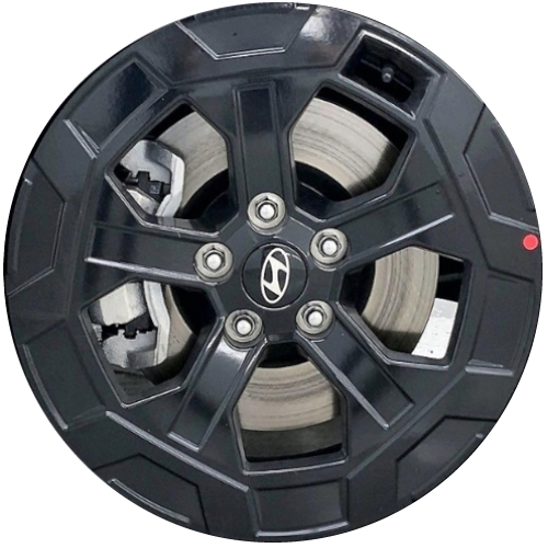 Hyundai Santa Fe 2024 powder coat black 18x7.5 aluminum wheels or rims. Hollander part number 95846, OEM part number 52910R6150