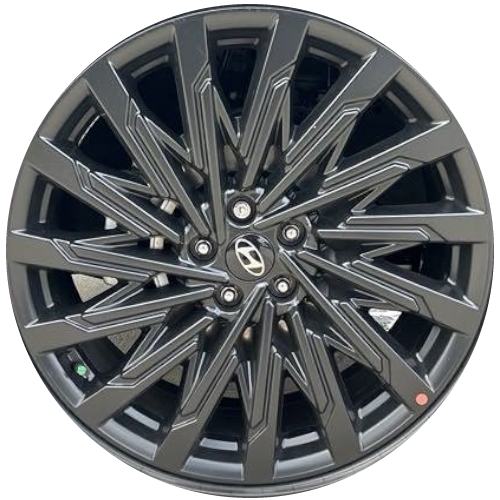 Hyundai Santa Fe 2024 powder coat black 21x8.5 aluminum wheels or rims. Hollander part number 95927, OEM part number Not Yet Known