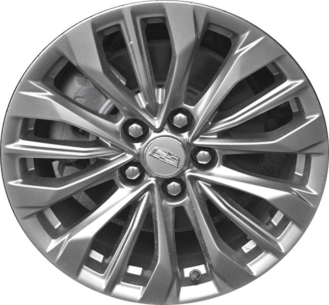 Cadillac XT4 2024 powder hyper grey 18x8 aluminum wheels or rims. Hollander part number ALYGZ088U78, OEM part number Not Yet Known.