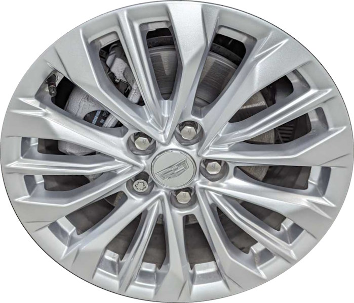 Cadillac XT4 2024 powder coat silver 18x8 aluminum wheels or rims. Hollander part number ALYGZ088U20, OEM part number Not Yet Known.