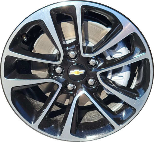 Chevrolet Trailblazer 2024 black machined 17x7.5 aluminum wheels or rims. Hollander part number ALYGZ077U45, OEM part number Not Yet Known.