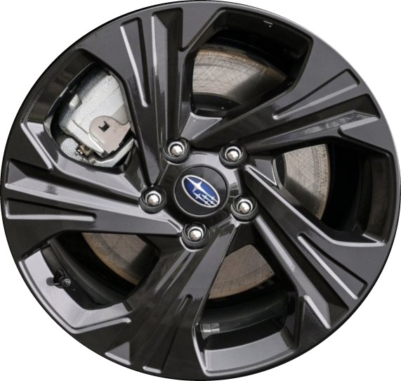 Subaru Crosstrek 2024 powder coat charcoal 17x7 aluminum wheels or rims. Hollander part number 95646, OEM part number Not Yet Known.