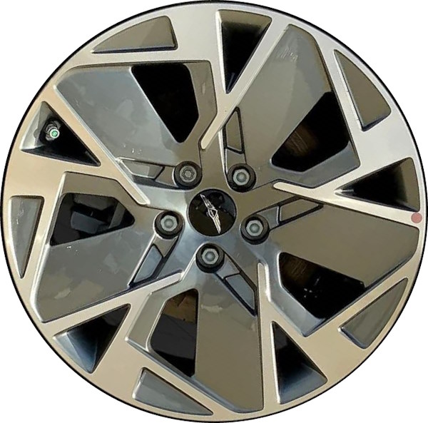 Genesis GV60 2023-2024 grey machined 19 Inch aluminum wheels or rims. Hollander part number ALYGV6024, OEM part number Not Yet Known.