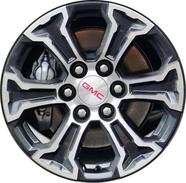 GMC Canyon 2023-2024 charcoal machined 18x8.5 aluminum wheels or rims. Hollander part number ALY5910U30, OEM part number Not Yet Known.