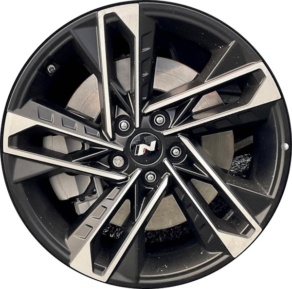 Hyundai Sonata 2024 black machined grey 19x8 aluminum wheels or rims. Hollander part number NotYetKnown, OEM part number Not Yet Known.