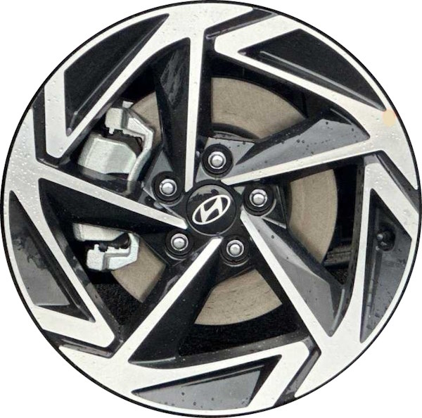 Hyundai Sonata 2024 black machined grey 18x7.5 aluminum wheels or rims. Hollander part number NotYetKnown, OEM part number Not Yet Known.