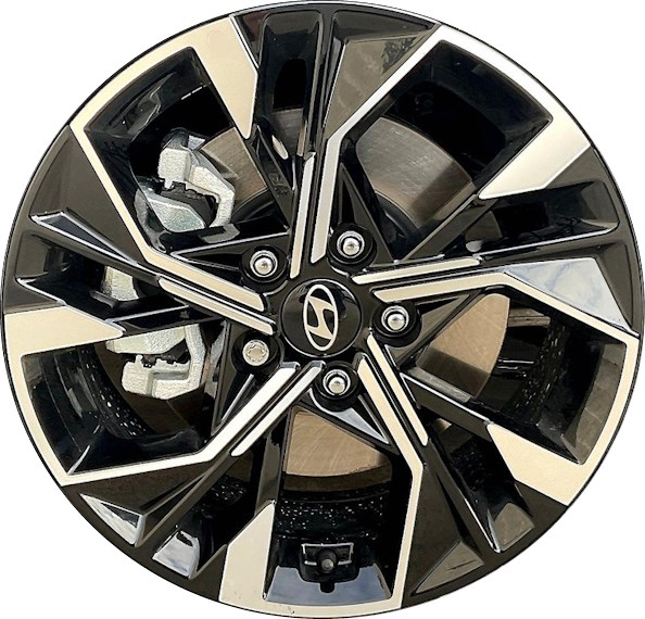 Hyundai Sonata 2024 black machined grey 17x7 aluminum wheels or rims. Hollander part number NotYetKnown, OEM part number Not Yet Known.