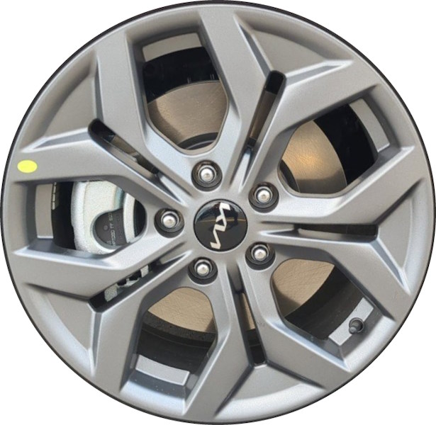 KIA Seltos 2024 powder coat grey 17x7 aluminum wheels or rims. Hollander part number ALYKM078 , OEM part number. 5291005400