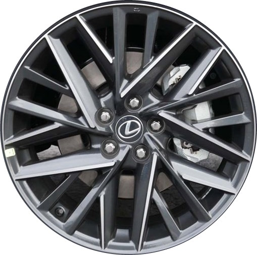 Lexus TX350 2024 charcoal machined 20x8 aluminum wheels or rims. Hollander part number ALY95874, OEM part number Not Yet Known.