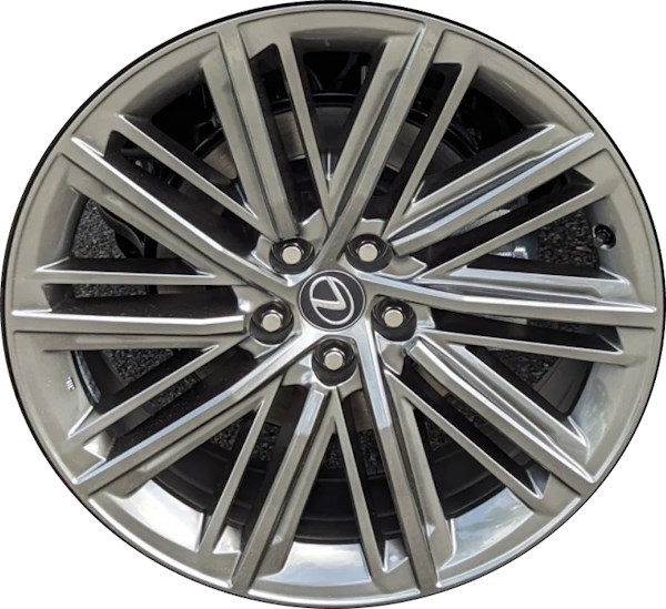 Lexus TX350 2024, TX550h powder coat hyper silver 22x9 aluminum wheels or rims. Hollander part number ALY95873, OEM part number Not Yet Known.
