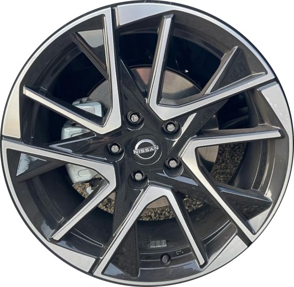 Nissan Sentra 2024 black machined 18 Inch aluminum wheels or rims. Hollander part number ALYSENT17, OEM part number Not Yet Known.