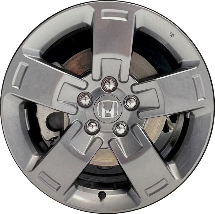 Honda Ridgeline 2024 powder coat dark grey 18 Inch aluminum wheels or rims. Hollander part number ALYRIDG24U35, OEM part number Not Yet Known.