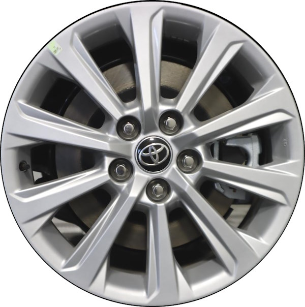 Toyota Highlander 2024 powder coat silver 18x7.5 aluminum wheels or rims. Hollander part number ALY95715, OEM part number Not Yet Known.