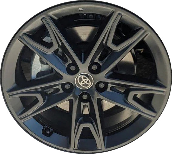 Toyota Highlander 2024 powder coat black 20x8 aluminum wheels or rims. Hollander part number ALY95713, OEM part number PT758-48240-S2.