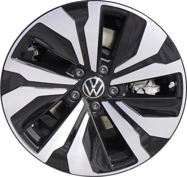 Volkswagen Atlas 2024, Atlas Cross Sport 2024 black machined 18x8 aluminum wheels or rims. Hollander part number ALYWB086, OEM part number Not Yet Known.