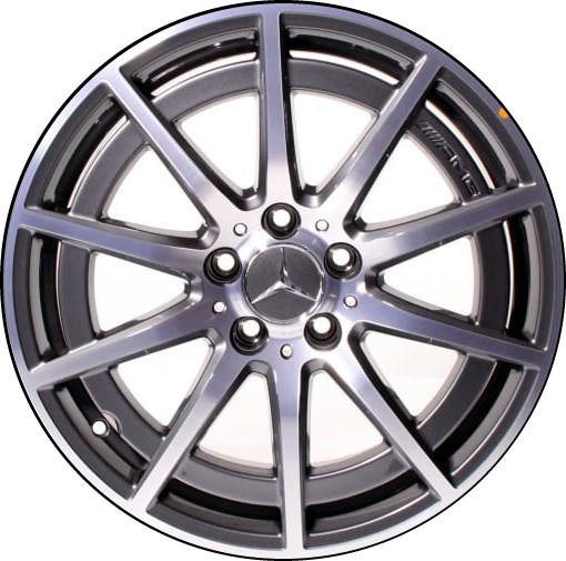 Mercedes-Benz GLA35 2021-2023, GLA45 2021-2023, GLB35 2021-2023 grey machined 19x8 aluminum wheels or rims. Hollander part number 65548U35, OEM part number 24740119007Y51.