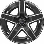 ALY85912 Mercedes-Benz GLC300 Wheel/Rim Black Machined #25440105007X23