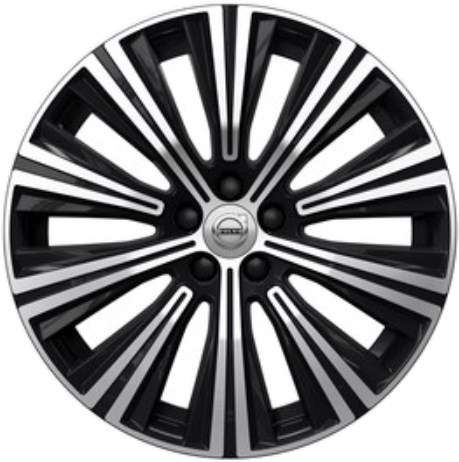 Volvo S90 2021-2023, V90 2021 black machined 19x8.5 aluminum wheels or rims. Hollander part number 70500, OEM part number 32243393, 321346322.