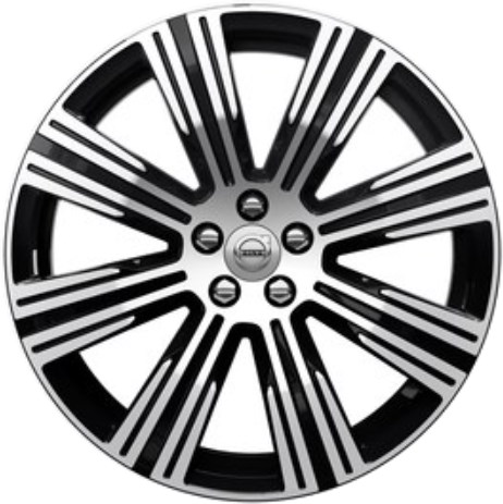 Volvo S90 2021-2023, V90 2021 black machined 20x8.5 aluminum wheels or rims. Hollander part number 70500, OEM part number 32243396, 321346355.