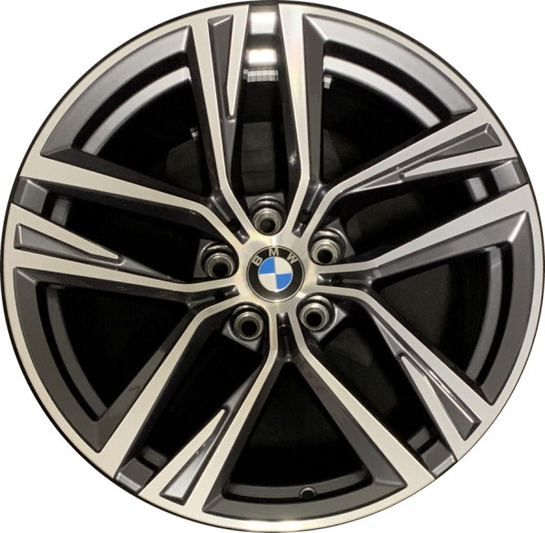 BMW 430i 2022-2023 charcoal machined 18x8.5 aluminum wheels or rims. Hollander part number ALY86618, OEM part number 36116896768.