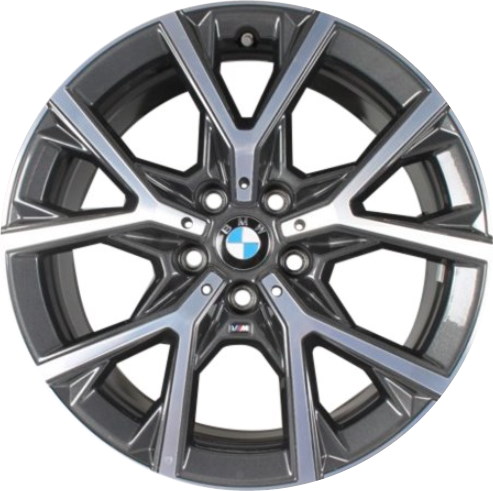 BMW 228i 2021-2023, M235i 2021-2023 dark grey machined 18x8 aluminum wheels or rims. Hollander part number 86113, OEM part number 36118092355.