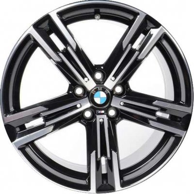 BMW 230i 2022-2023, 430i 2021-2022, M340i 2023, M440i 2021-2023 black machined 18x7.5 aluminum wheels or rims. Hollander part number 86158, OEM part number 36118746631.