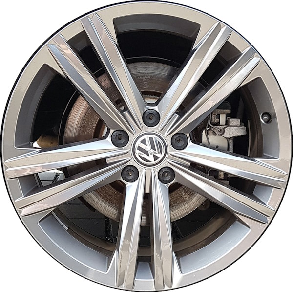 Volkswagen Arteon 2022-2023 powder coat silver 18x8 aluminum wheels or rims. Hollander part number ALY69671, OEM part number 3G8601025NZ49.