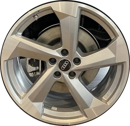 Audi A6 Allroad 2021-2023 grey machined 20x8.5 aluminum wheels or rims. Hollander part number 12033, OEM part number 4K9601025E.
