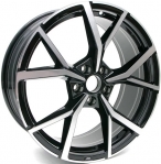 ALY69641U45 Volkswagen Golf R Wheel/Rim Black Machined #5H0601025SFZZ