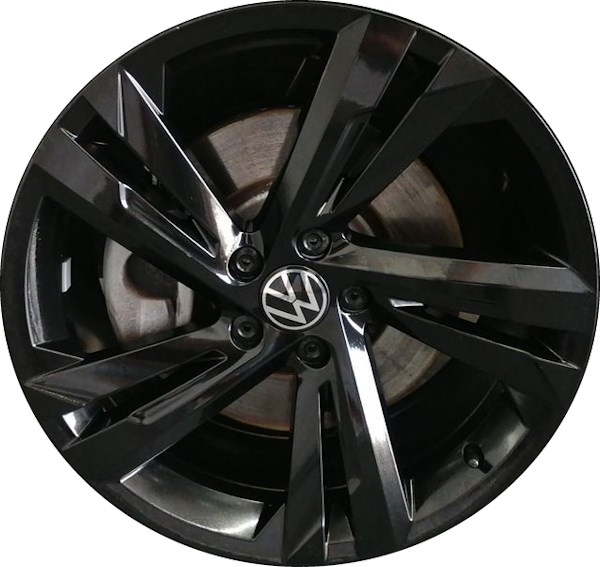 Volkswagen Tiguan 2023-2024 powder coat black 19x8.5 aluminum wheels or rims. Hollander part number ALY69686, OEM part number 5NN601025AFAX1.