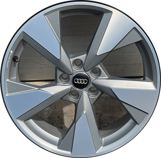Audi Q5 2022-2023 dark grey machined 19x8 aluminum wheels or rims. Hollander part number ALY12086/95190, OEM part number 80A601025AN.