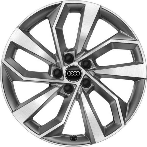 Audi Q5 2021-2023 charcoal machined 19x8 aluminum wheels or rims. Hollander part number ALY12035/95070, OEM part number 80A601025BK.