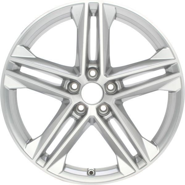Audi Q5 2021-2023 powder coat silver 19x8 aluminum wheels or rims. Hollander part number ALY12039, OEM part number 80A601025G.