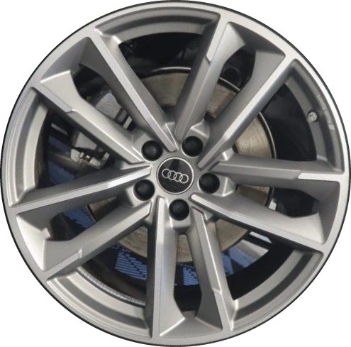 Audi Q3 2021-2023 charcoal machined 19x8.5 aluminum wheels or rims. Hollander part number ALY12120, OEM part number 83A601025B.