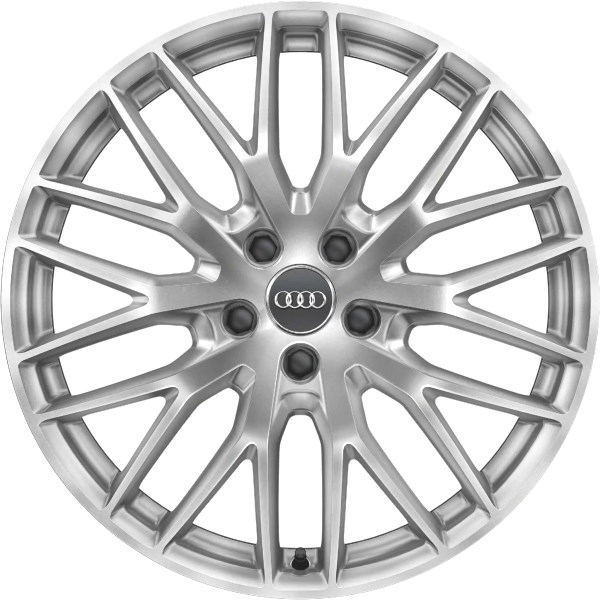 Audi A4 Allroad 2021-2022 powder coat silver 19x8 aluminum wheels or rims. Hollander part number ALY12032/96187, OEM part number 8W9601025F.