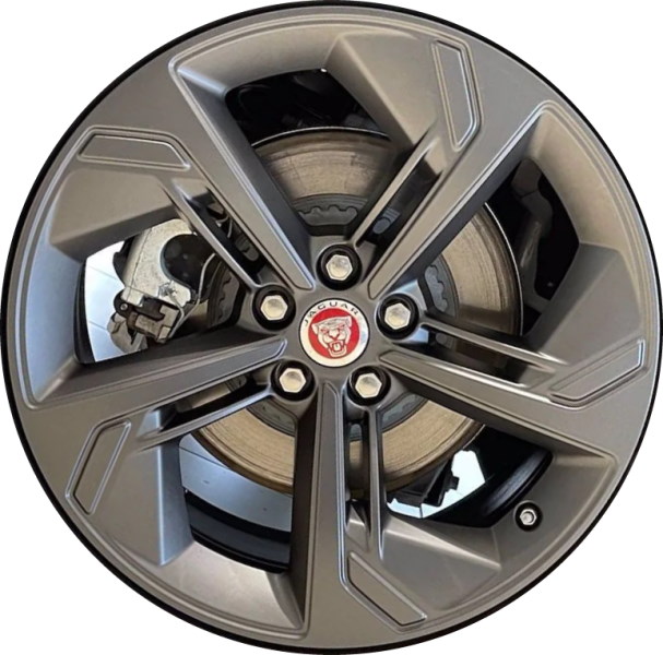 Jaguar E-PACE 2021-2023 powder coat charcoal 19x8 aluminum wheels or rims. Hollander part number ALY60039U31, OEM part number J9C24921.