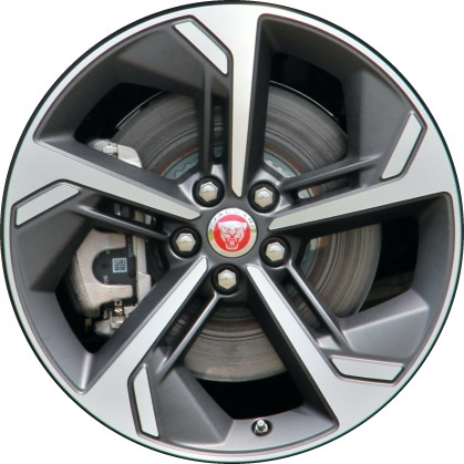 Jaguar E-PACE 2021-2023 charcoal machined 19x8 aluminum wheels or rims. Hollander part number ALY60039U30/60040, OEM part number J9C24923.