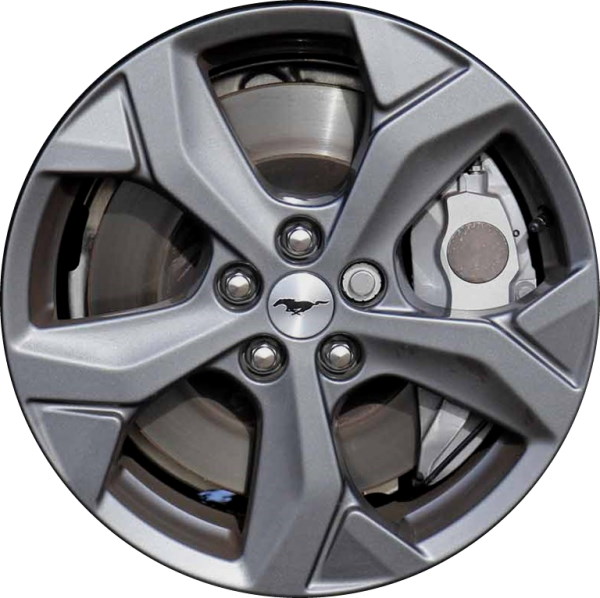 Ford Mustang Mach-E 2021-2024 powder coat dark grey 18x7 aluminum wheels or rims. Hollander part number ALY10335U30HH, OEM part number LJ8Z-1007-A.